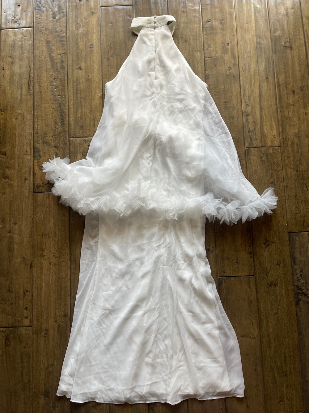 ELLIATT Poppy Cape Gown Tiered Dress in White - Picture 6 of 6